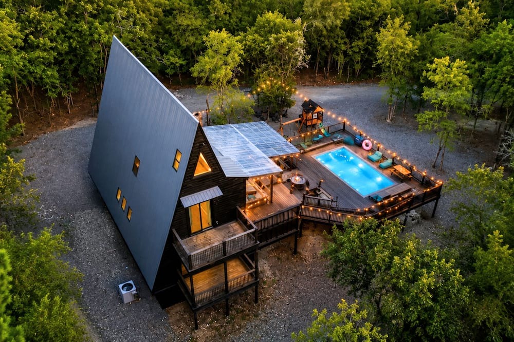 Broken Bow Cabin | A-Frame Treehouse | Heated Pool, Hot Tub + Games