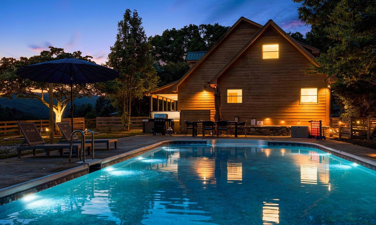 Leicester Cabin | Bobwhite Hill by CM | Large Home w/Pool, Sports Court, & Mountain Views