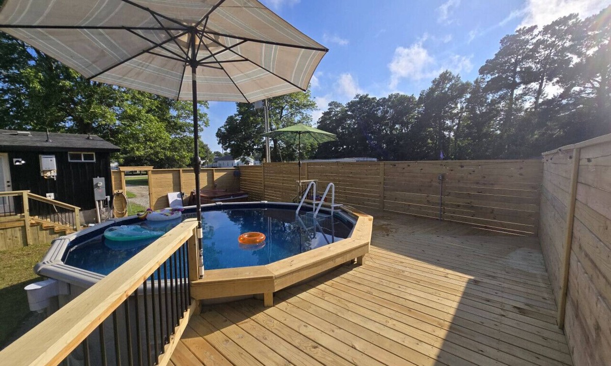 Peletier House | Large Summer Getaway near the beach with private pool, Hottub, and firepit, three miles to Beach.