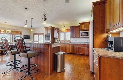 Clyde House | 10-acre manor with Blue Ridge views, game room, hot tub & private vintage diner