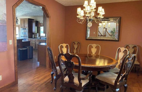 Clyde House | 10-acre manor with Blue Ridge views, game room, hot tub & private vintage diner