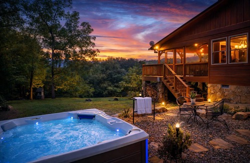 Sylva Apartment | ✨ 25% Off Private Mountain View Cabin With Hot Tub “⭐ Guest Favorite" rated Top 1% of all Airbnb properties Fire Pit Porch Swing Hammock & Close to WCU (3 Mi), Sylva dining, pubs, shopping, the Blue Ridge Parkway, and many adventures.