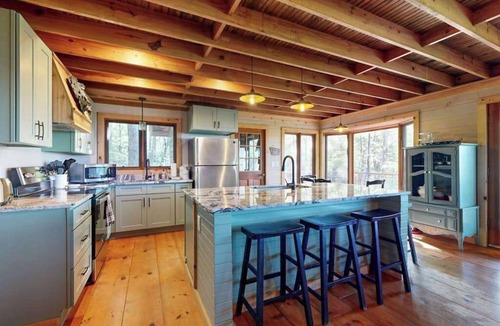 Brevard House | Dog-friendly mountain view cabin with furnished deck, washer/dryer