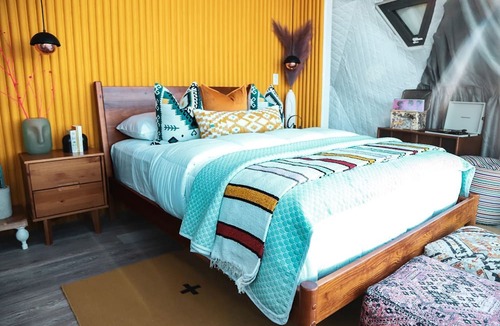 Nogal Cabin | Eclectic Dome for Couples Glamping near Nogal, New Mexico