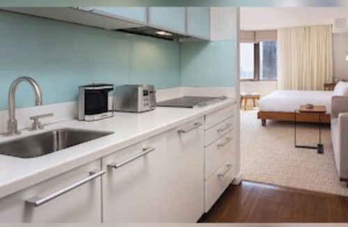 Midtown East Condo | Luxe Midtown Studio condo full kitchen walk to train & major landmarks& skyline