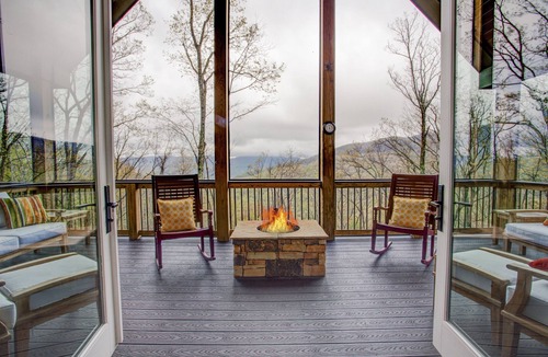 Laurel Ridge House | Sticks & Stones | Mountaintop Estate in Black Mountain with Hot Tub, Fireplace & Views