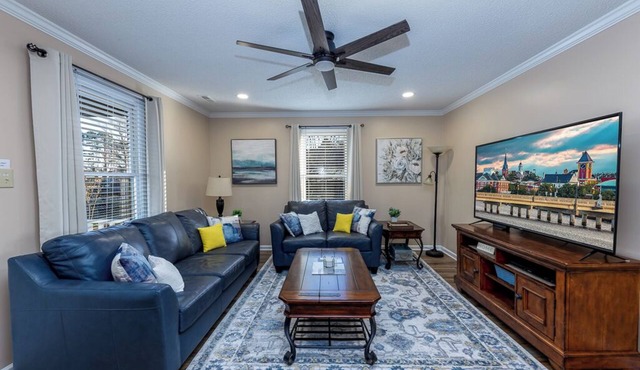 3-Bedroom Home with King Bed, Smart TVs & Fenced Yard
