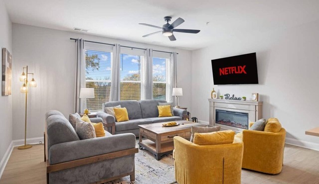 Downtown Wake Forest Luxury Condo | Rooftop Terrace + EV Charger