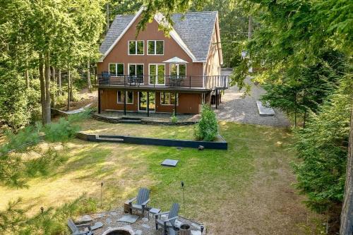 Lakefront Retreat with Stone Fireplace & Game Room in Bowerbank, Maine