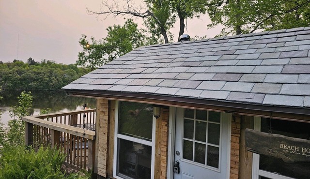 Tiny rustic cabin next to the Mississippi River