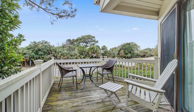 Villa with screened porch & fabulous views - just across the street from the beach