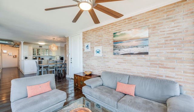 Right on the ship channel! This spacious 2-bedroom, 2-bath condo offers stunning